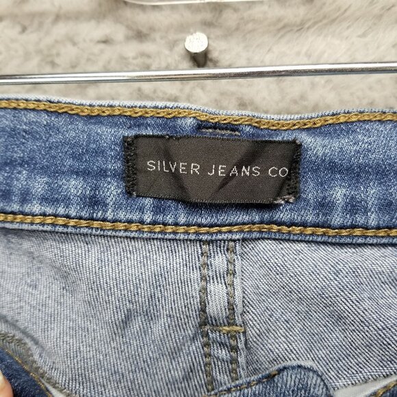 Silver Jeans Womens 31 Calley Skinny Mid Rise 25" Crop Shaping Frayed Hem *Read* - Picture 4 of 16